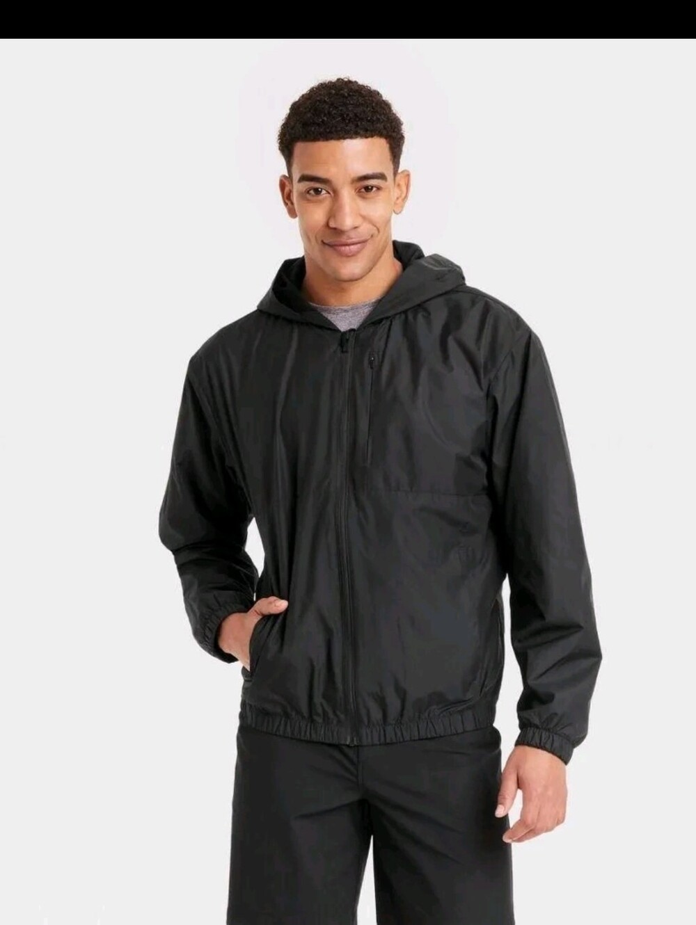 All In Motion Men's Windbreaker Jacket, Caramel, Recycled Polyester, Lightweight